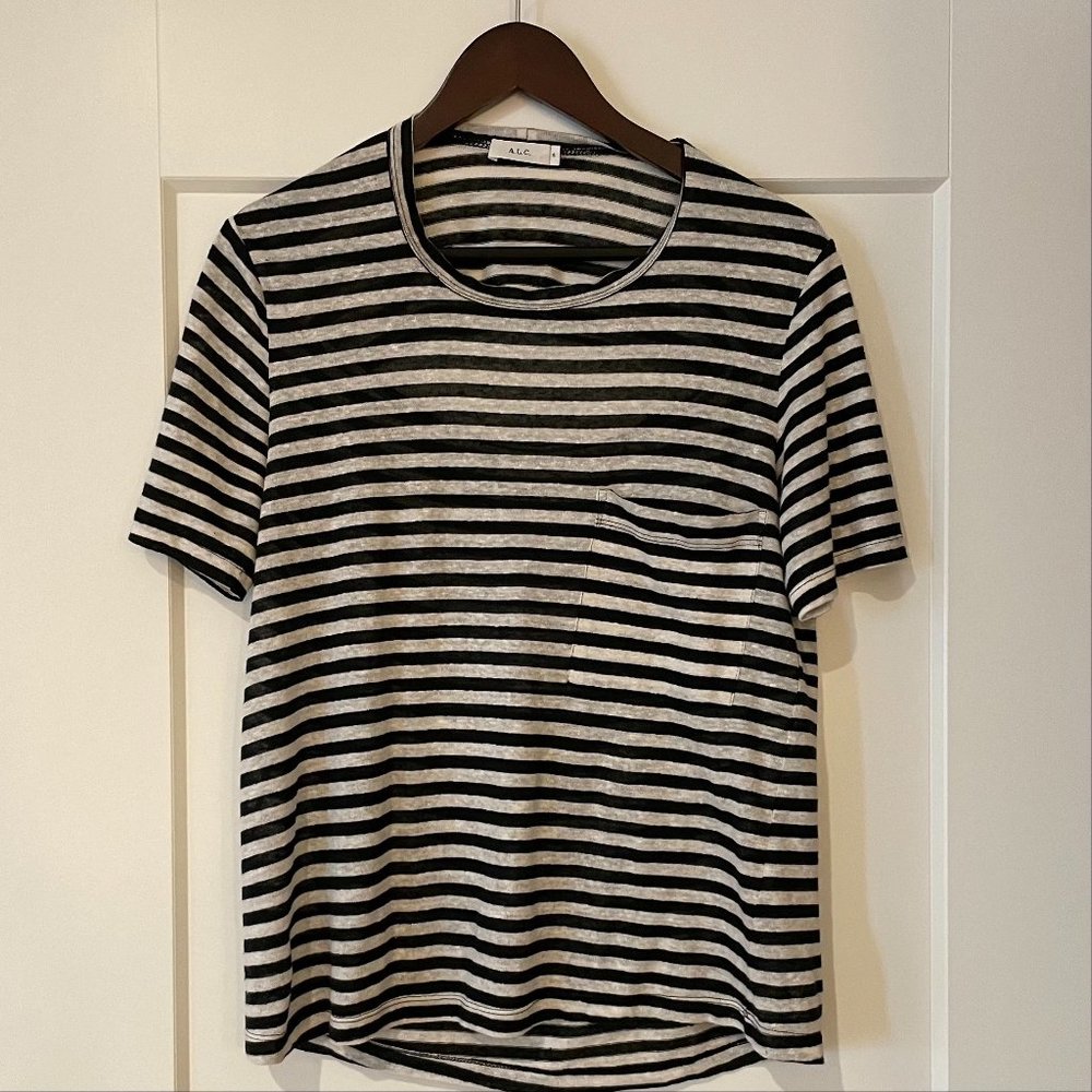 A.L.C. Striped Linen Tee